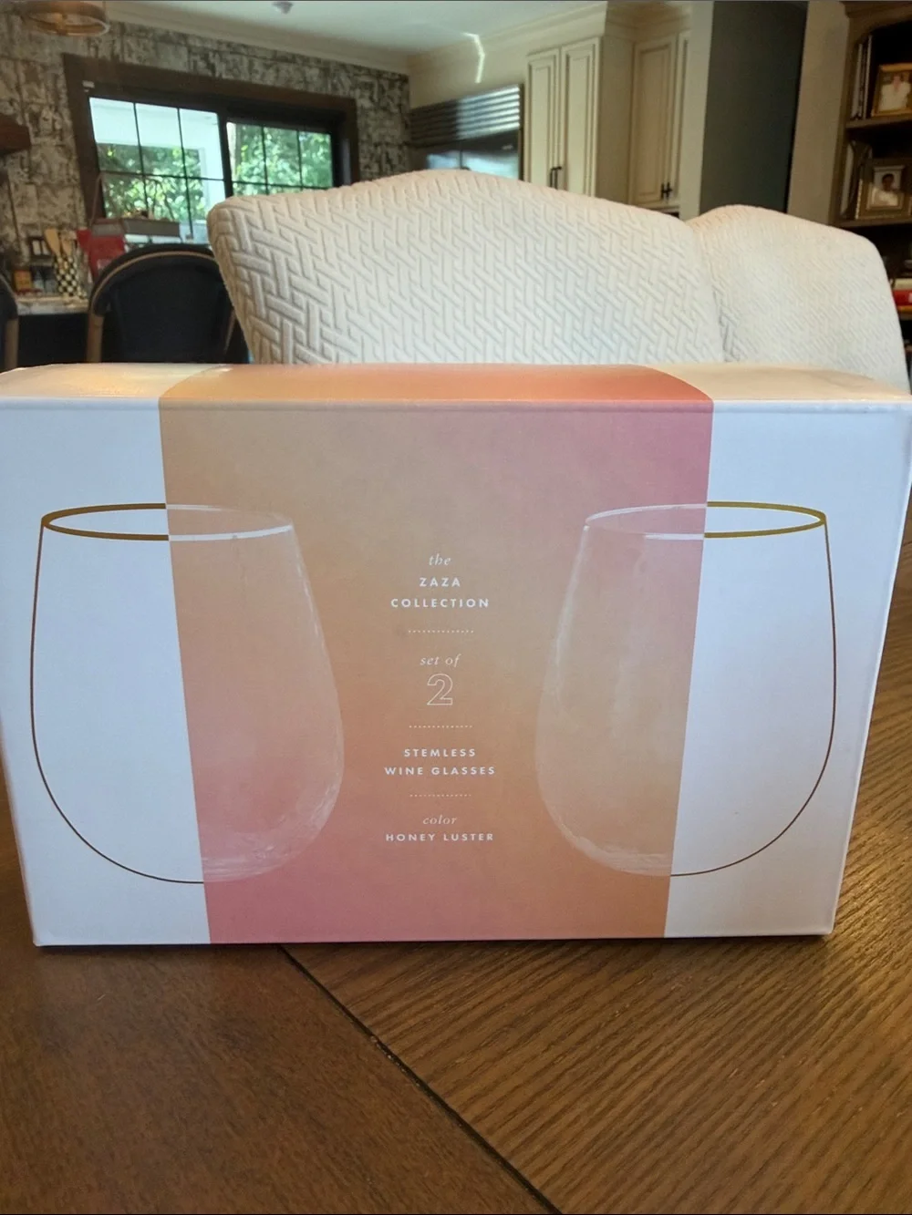 NEW! Anthropologie ZaZa Stemless Wine Tumblers in Honey (Set of 2)